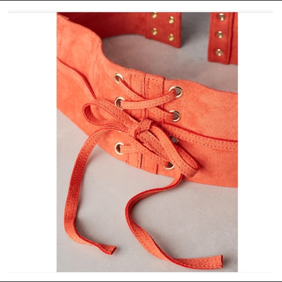 BNWT ANTHROPOLOGIE Linea Pelle Lace-Up Corset Belt - Picture 2 of 2